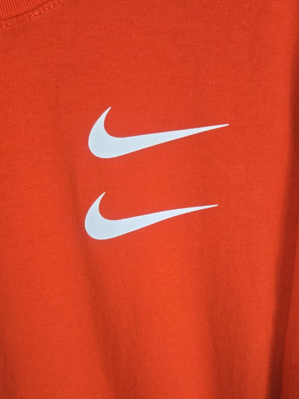 Nike Sportswear Double Swoosh Long Sleeve Tee Men’s Medium Orange CK2259-891 - Picture 3 of 10
